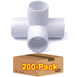 200-Pack 1/2 in. PVC 4-Way Elbow Fitting - ASTM SCH40 Furniture-Grade