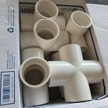 6-Pack 2 in. SCH-40 PVC Cross Fittings NSF ASTM D2466