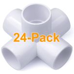 24-Pk 3/4 in. 5-Way PVC Elbows ASTM SCH40 Furniture-Grade Construction Fittings