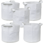 247Garden 7-Gallon Aeration Fabric Pot/Planting Grow Bag w/Handles (White 12H x 13D) 5-Pack