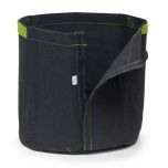 247Garden 1-Gallon Transplanter Fabric Pot w/Velcro Closure & Short Green Handles (Black 6H x 7D)