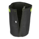 247Garden 3-Gallon Tall Transplanter Fabric Pot/Tree Grow Bag (Black w/Velcro Closure & Short Green Handles 12.5H x 8.5D)