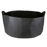 247Garden 50-Gallon Short Aeration Fabric Pot/Plant Grow Bag w/Handles (300GSM Black 13H x 34D)