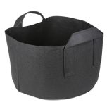 247Garden 4-Gallon Short Aeration Fabric Pot/Vegetable Grow Bag w/Handles (Black 8H x 12D)