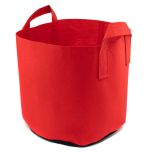 247Garden 7-Gallon Red Aeration Fabric Pot/Plant Grow Bag w/Handles + Black Base 12H x 13D