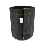 247Garden 1/4-Gallon Transplanter Fabric Pot w/Velcro Closure & Short Green Handles (Black 5H x 4D)