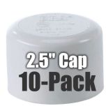 10-Pack 2.5" Schedule-40 PVC End Caps Pipe Fittings NSF SCH40 ASTM D2466 2-1/2" Slip/Socket