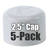 5-Pack 2.5" Schedule-40 PVC End Caps Pipe Fittings NSF SCH40 ASTM D2466 2-1/2" Slip/Socket