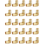  25-Pack 1/2" PEX-B 90 Degree Elbow, No Lead Brass, 1/2 Inch Crimp Fittings For Pex Pipe