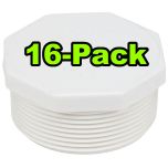 16-Pack 2 in. SCH 40 PVC Male Threaded Plug/MPT End Cap Pipe Fitting NSF ASTM D2466