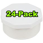 24-Pack 2 in. SCH 40 PVC Male Threaded Plug/MPT End Cap Pipe Fitting NSF ASTM D2466