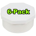 6-Pack 2 in. SCH 40 PVC Male Threaded Plug/MPT End Cap Pipe Fitting NSF ASTM D2466