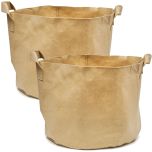 247Garden 20-Gallon Planters Grow Bag/Aeration Fabric Pots w/Handles (Tan 16H x 19D) 2-Pack