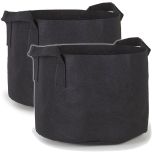 247Garden 20-Gallon Planters Grow Bag/Aeration Fabric Pots w/Handles (Black 16H x 19D) 2-Pack