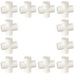 12-Pack 3/4" PVC Cross 4-Way Plumbing-Grade NSF Fittings ASTM D2466