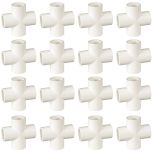 16-Pack 3/4" PVC Cross 4-Way Plumbing-Grade NSF Fittings ASTM D2466