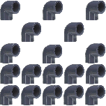 18-Pack 1 in. Schedule 80 PVC 90-Degree Elbow High Pressure Pipe Fittings Slip/Socket NSF ASTM D2467