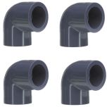 4-Pack 3/4 in. SCH-80 PVC 90-Degree Elbow Fittings NSF ASTM D2467 Slip/Socket