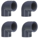 4-Pack 1 in. Schedule 80 PVC 90-Degree Elbow High Pressure Pipe Fittings Slip/Socket NSF ASTM D2467