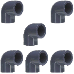 6-Pack 3/4 in. SCH-80 PVC 90-Degree Elbow Fittings NSF ASTM D2467 Slip/Socket