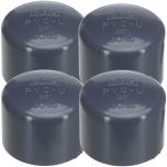 4-Pack 3/4 in. SCH-80 PVC End Caps Slip/Socket NSF ASTM D2467