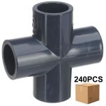 240pcs/Box 3/4" Sch-80 PVC Cross 4-Way Pipe Fittings NSF ASTM D2467 Slip/Socket FS USA