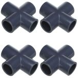 4-Pk 3/4" Sch-80 PVC Cross 4-Way Pipe Fittings NSF ASTM D2467 Slip/Socket FS USA