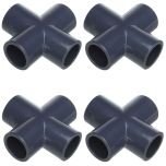 4-Pack 1 in. Schedule 80 PVC Cross 4-Way Straight Pipe Fittings Slip/Socket NSF ASTM D2467