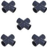 5-Pack 1 in. Schedule 80 PVC Cross 4-Way Straight Pipe Fittings Slip/Socket NSF ASTM D2467