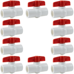 10-Pack 3/4 in. Schedule 40 PVC Compact Ball Valves, Socket Type