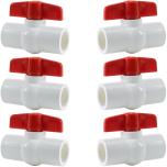 6-Pack 3/4 in. Schedule 40 PVC Compact Ball Valves, Socket