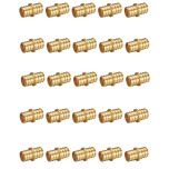 20-Pack Pex 3/4 Inch X 3/4 inch Straight Couplings Barb Crimp Brass Fittings For Pex Tubing/Pipe, ASTM F1807