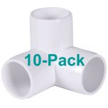 10-Pack 1 in. PVC 3-Way Elbow Fittings ASTM SCH40 Furniture-Grade Connectors