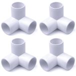 4-Pack 1/2 in. 3-Way PVC Elbow Fittings ASTM SCH40 Furniture-Grade Connectors