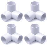 4-Pack 1 in. PVC 3-Way Elbow Fittings ASTM SCH40 Furniture-Grade Connectors