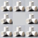 8-Pk 3/4 in. 3-Way SCH-40 PVC Fittings ASTM D2466 Plumbing-Grade Pipe Connectors