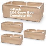 FreeShip 4-Pack 2X4 PVC Frame Fabric Grow Bed/Raised Vegetable Flower Garden Bag (60-Gallon Tan)