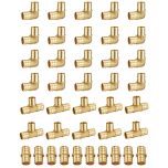 40pcs 1/2 in. PEX-B Lead Free Brass F1807 PEX Fitting Combo w/ 20pcs 1/2" Crimp Fitting Elbow, 10pcs 1/2" Tees, 10pcs 1/2" Coupling