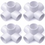 4-Pack 1/2 in. PVC 5-Way Elbow Fittings ASTM SCH40 Furniture-Grade Connectors