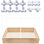 247Garden 4x8 PVC Frame Grow Bed + Moisture-Protection Layer w/ 1" SCH40 PVC Trellis Fittings