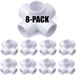 8-Pk 3/4 in. 5-Way PVC Elbows ASTM SCH40 Furniture-Grade Construction Fittings