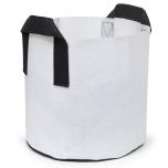 247Garden 5-Gallon Aeration Fabric Pot/Planting Grow Bag w/Handles (White w/Black Handles 10H x 12D)