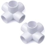 2-Pack 2" PVC 5-Way Elbow Fittings ASTM ANSI SCH40 Furniture-Grade