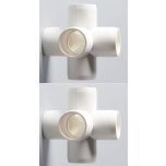 2-Pk 3/4 in. 5-Way SCH-40 PVC Fittings ASTM D2466 Plumbing-Grade Pipe Connectors