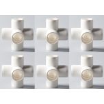 6-Pk 3/4 in. 5-Way SCH-40 PVC Fittings ASTM D2466 Plumbing-Grade Pipe Connectors