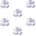 6-Pack 247Garden 1 in. PVC 5-Way Elbow Connectors ASTM SCH40 Furniture-Grade Construction Fittings