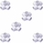 6-Pack 1/2 in. PVC 5-Way Elbow Fittings ASTM SCH40 Furniture-Grade Connectors