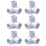 6-Pack 1-1/4" 3-Way SCH40 PVC Elbow, Furniture-Grade Schedule 40 PVC Fittings