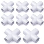 8-Pack 3/4 in. 4-Way PVC Cross ASTM SCH40 Furniture-Grade Fittings