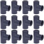 12-Pack 3/4 in. Schedule 80 PVC Tee 3-Way Straight Pipe Fitting NSF ASTM D2467 Slip/Socket